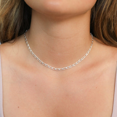 Silver Curb Link Necklace